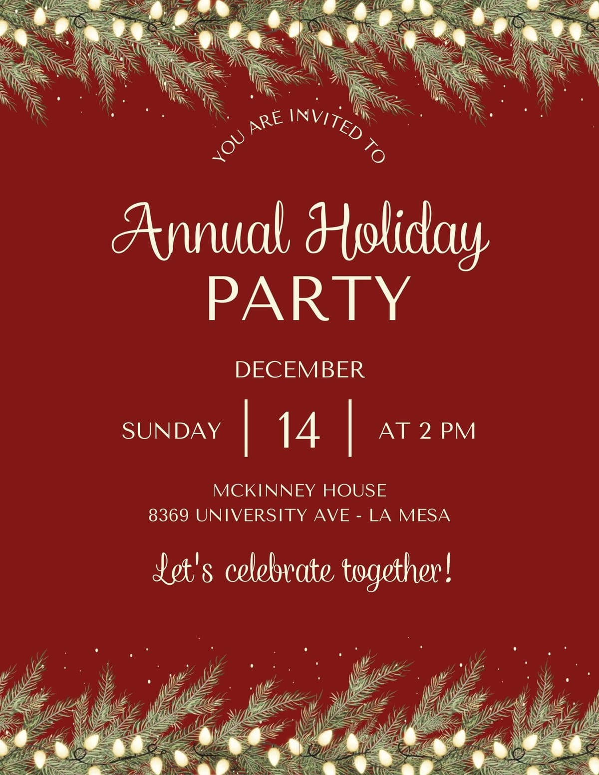 Annual Holiday Party - December 14