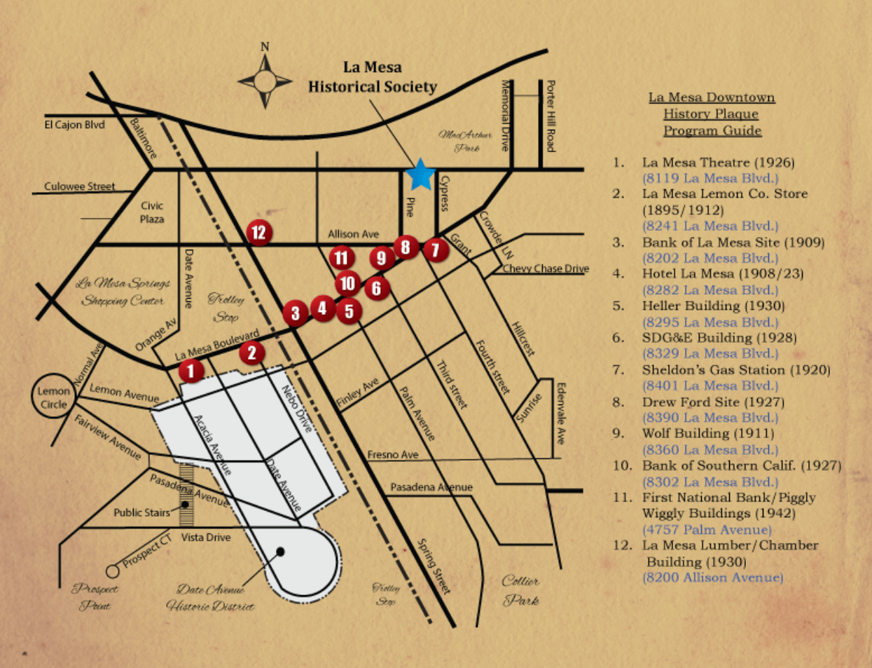 La Mesa Historic Plaque Walking Tour