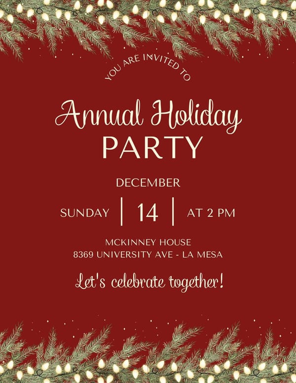 Annual Holiday Party - December 14